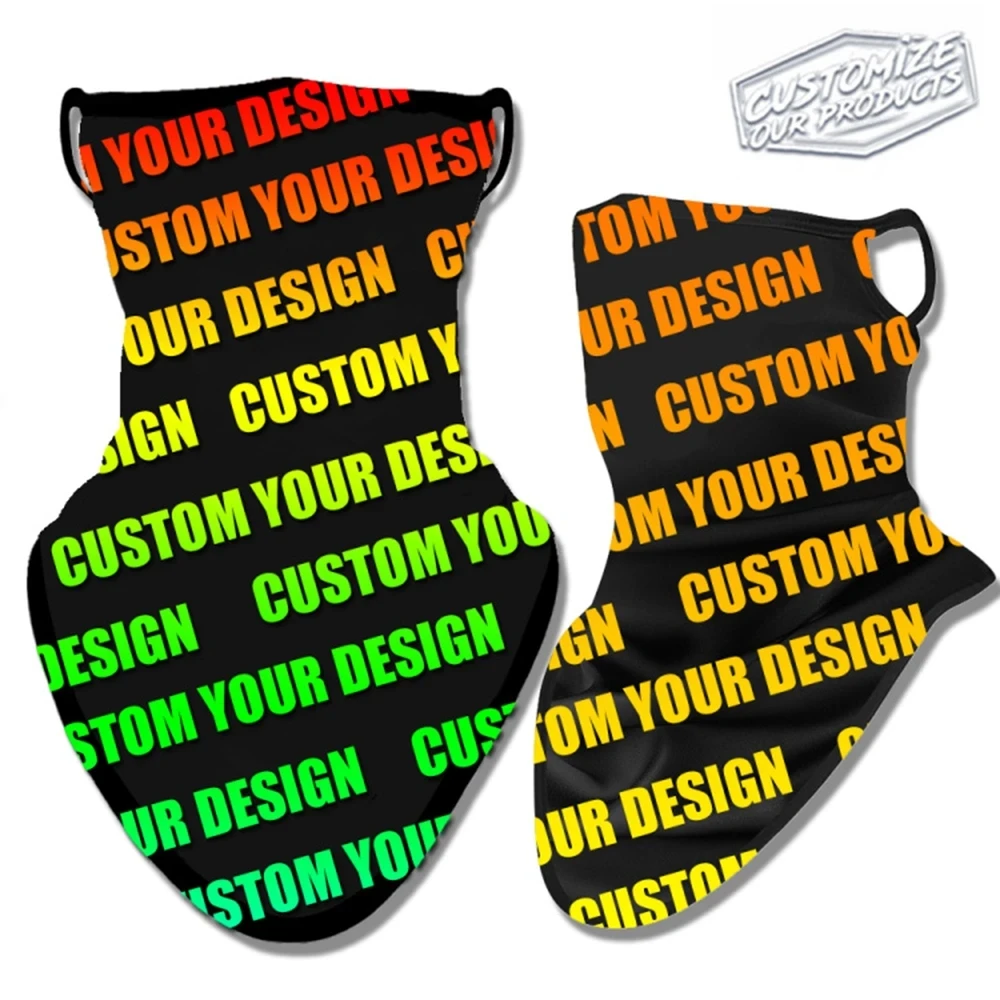 

Customized Half Mask Earloop Triangle Scarf Cycling Face Cover Protective Bandana Neck Gaiter Camping Hunting Women Men Summer