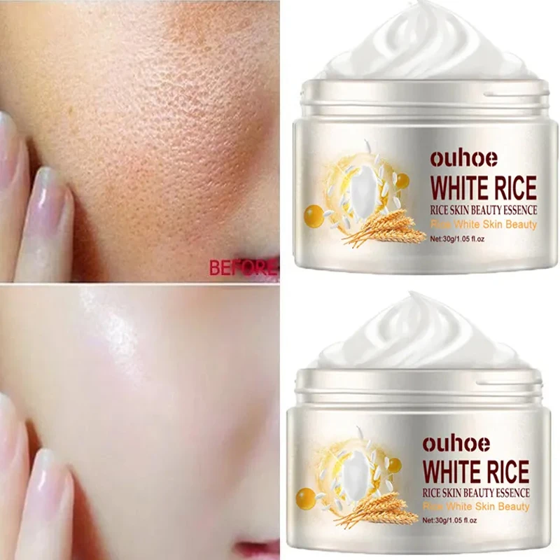 

White Rice Face Cream Pores Wrinkle Remover Whitening Anti-Aging Moisturizing Cream Fade Fine Lines Anti-acne Skin Care Products