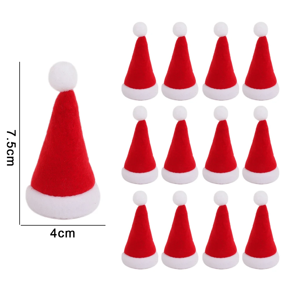 Мини-шляпы Санта-Клауса из бархата, 50 шт.