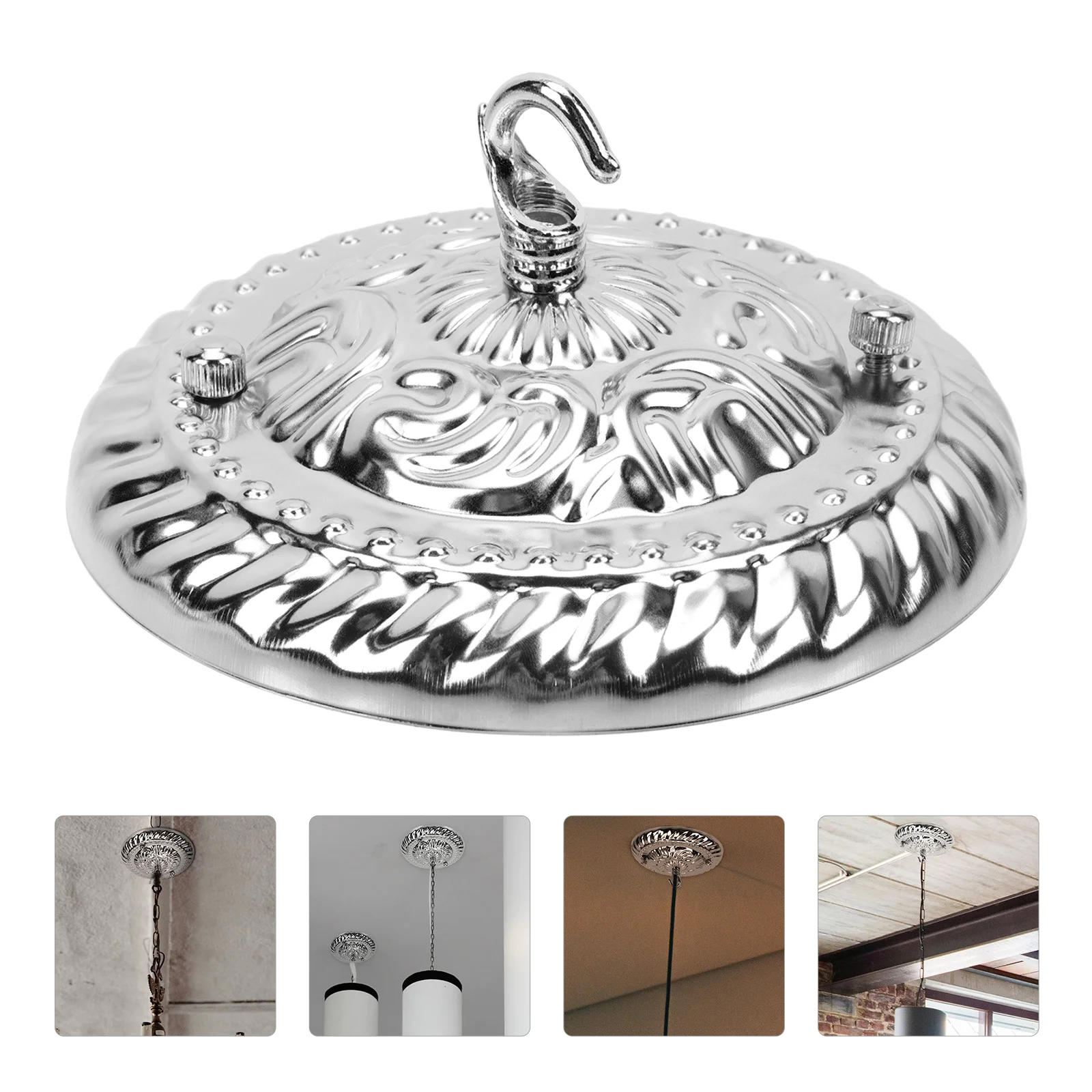 

Light Ceiling Canopy Plate Chandelier Kit Pendant Cover Metal Hookholder Vintage Lamp Base Operatedfixture Diy Retro Powered