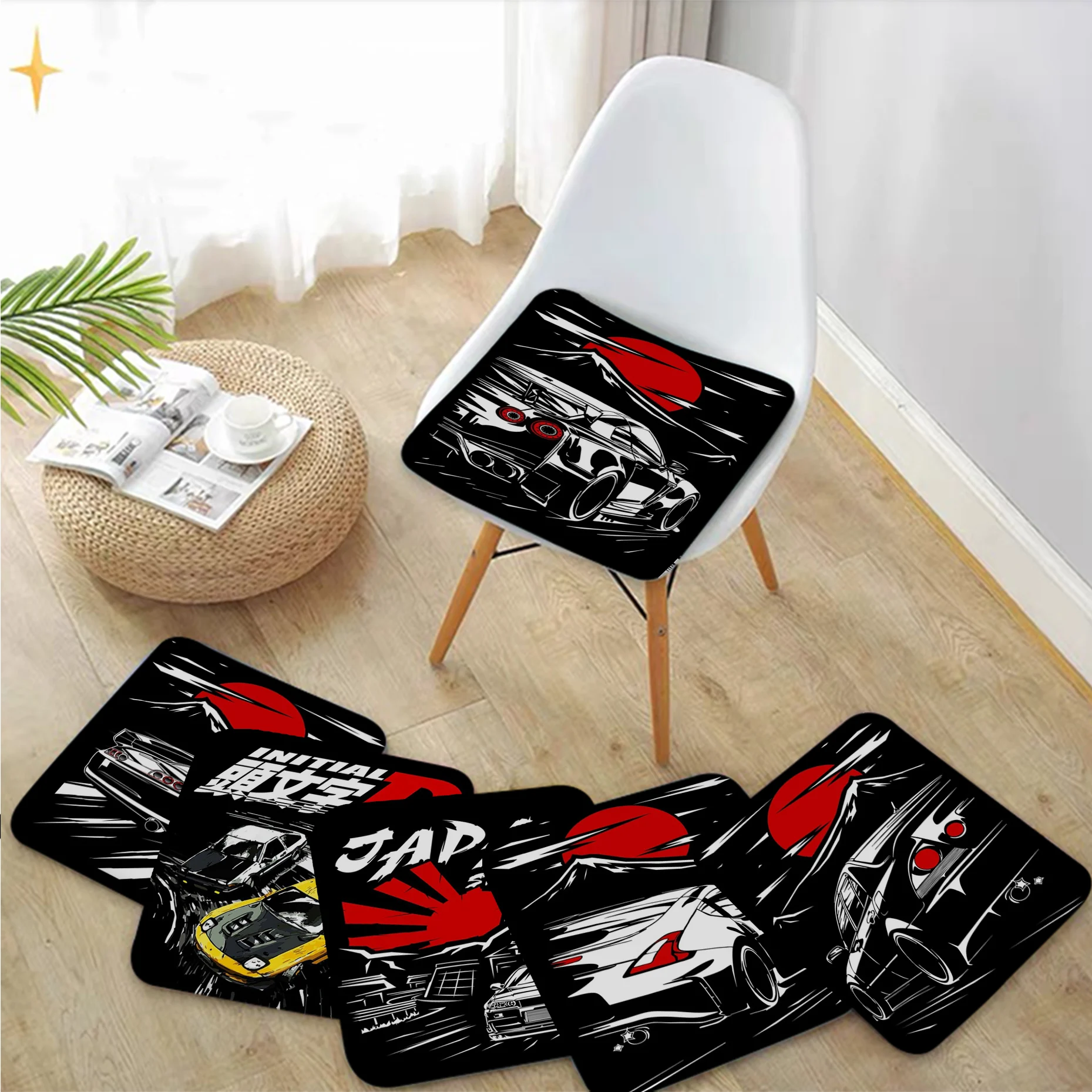 

JDM Car Japan Racing Square Chair Cushion Soft Office Car Seat Comfort Breathable 45x45cm Sofa Cushion