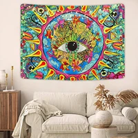 trippy eye tapestry psychedelic decoracion pared arabesque colorful hippie sun wall hanging cloth for room art decoration tapiz