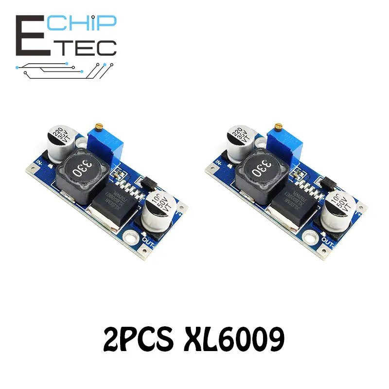 

Free shipping 2PCS XL6009 4A DC-DC Boost Module Step Up Power Module Output Adjustable Better than LM2577