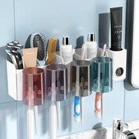 toothbrush rack punch free storage mouthwash mouth cup toilet wall mounted bathroom wall hanger storage case tooth cylinder set
