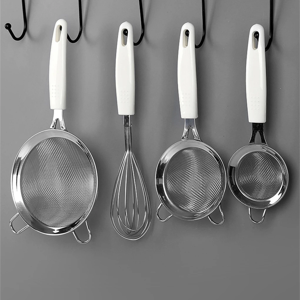 

Stainless Steel Baking Flour Sieve Grains Fine Mesh Non-slip Strainer Restaurant Portable Filter Sifter Household Supplies