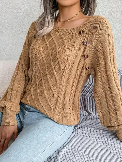2022 Autumn Winter Knitted Sweater Women Casual Pullovers Sweaters Loose Warm Jumper Fall Outfits Knitwear 4