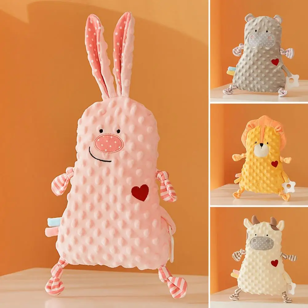 

Plush Stuffed Toy Delicate with Teether PP Cotton Baby Boys Girls Comforting Plush Doll Sleeping Toy for Infant