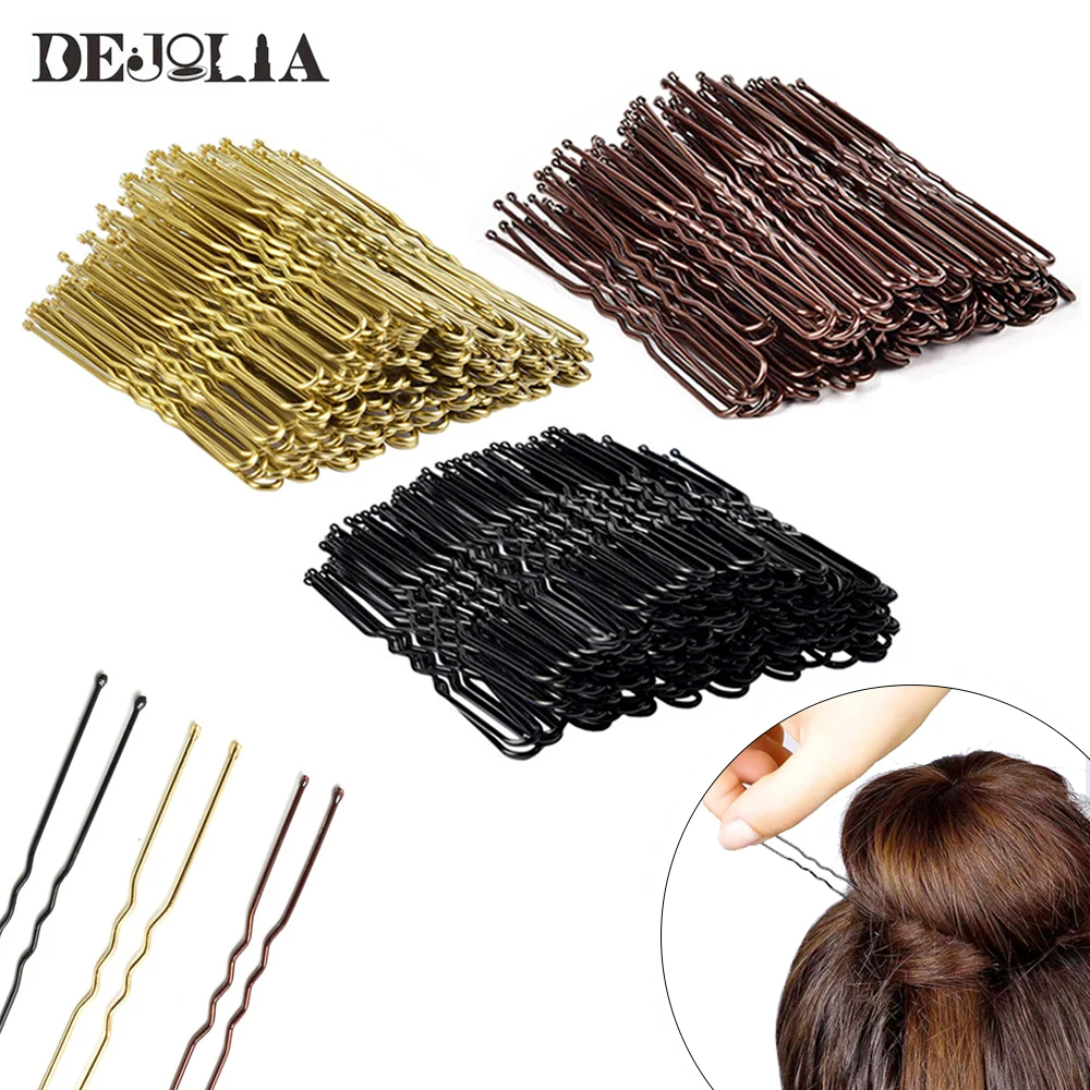

50PCS 5CM Metal U Shape Hair Clip Lady Hairpins Curly Wavy Grips Hairstyle Hairpins Women Bobby Pins Hair Styling Accessories