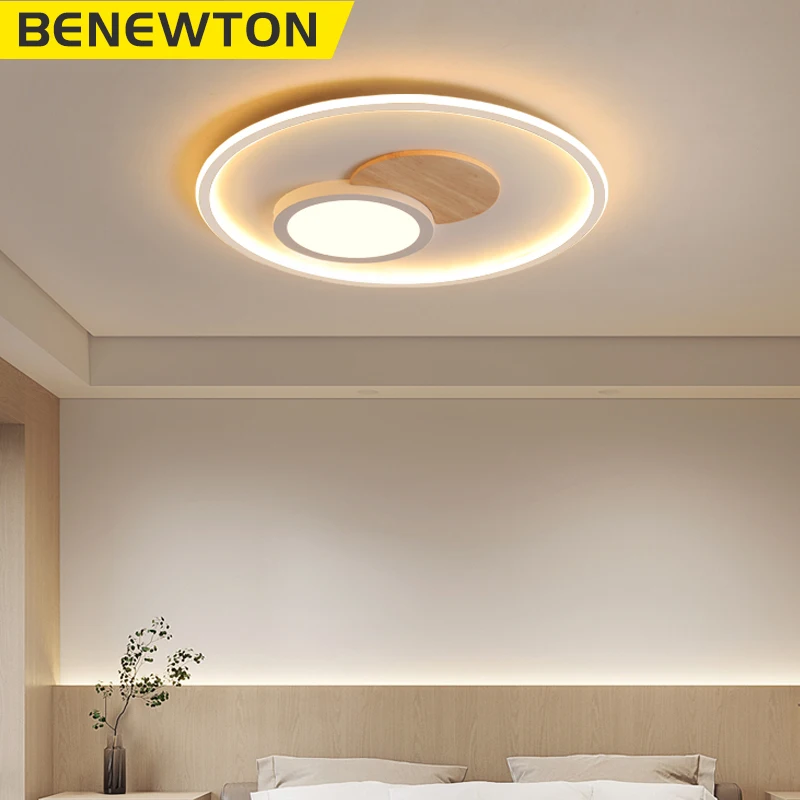 Круглая Современная Белая Светодиодная потолочная лампа BENEWTON регулируемая