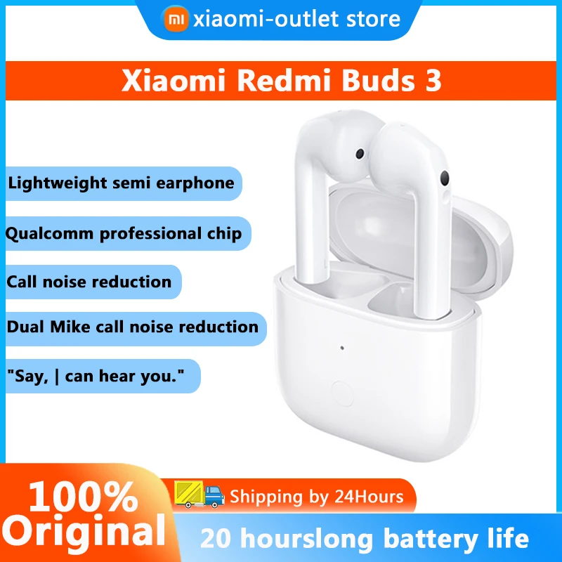 

Xiaomi Redmi Buds 3 TWS Wireless Bluetooth Earphone Dual Mic Noise Cancellation Earbuds QCC 3040 Chip Water Resistant Headphones