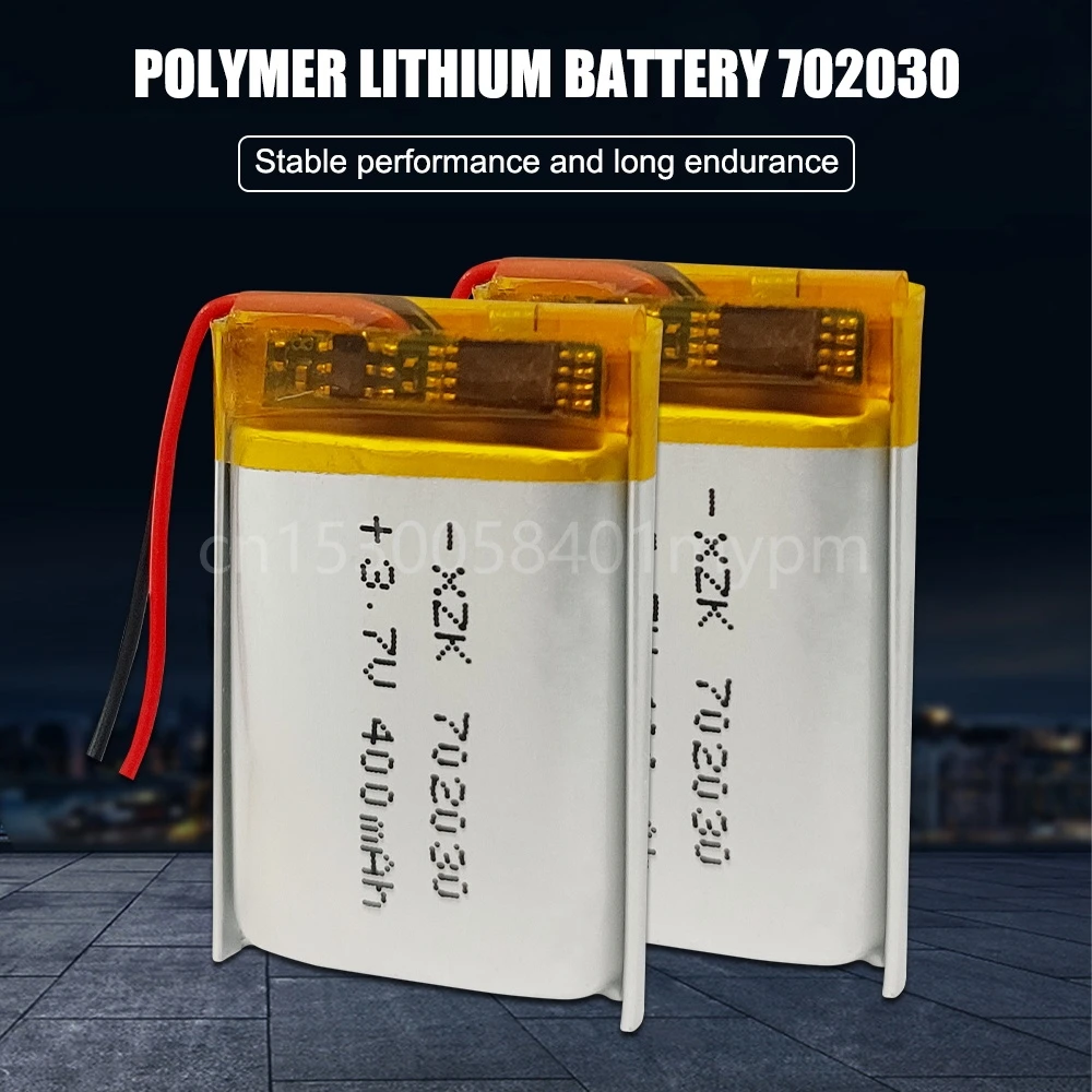 702030 3.7V 400mAh Lithium Polymer Rechargeable Battery for MP3 MP4 GPS Bluetooth Headset Speaker Walkie-talkie 691929 072030 - купить по