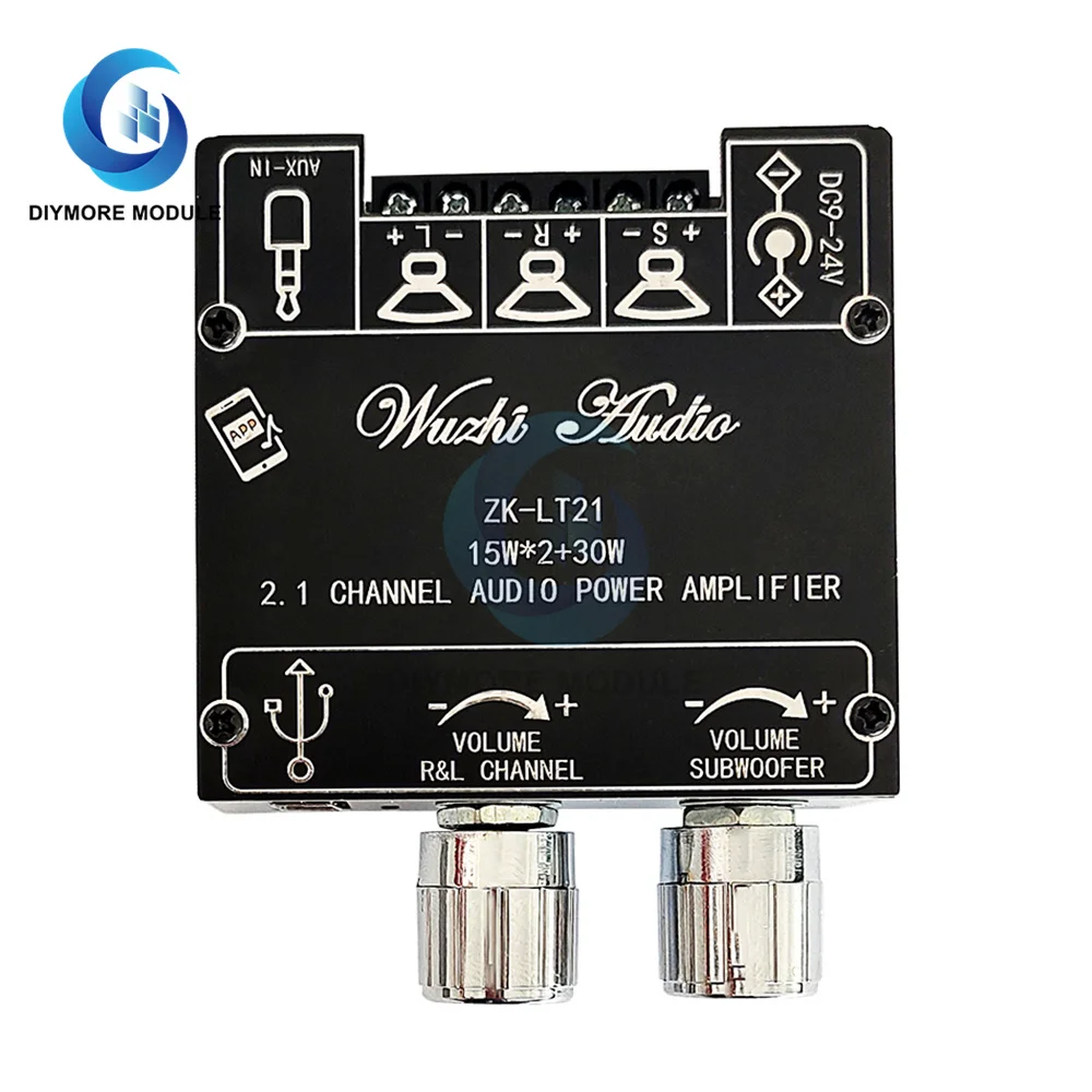 

ZK-LT21 Bluetooth аудио цифровой модуль платы усилителя мощности 2,1 канала 15WX2 + 30 Вт с сабвуфером