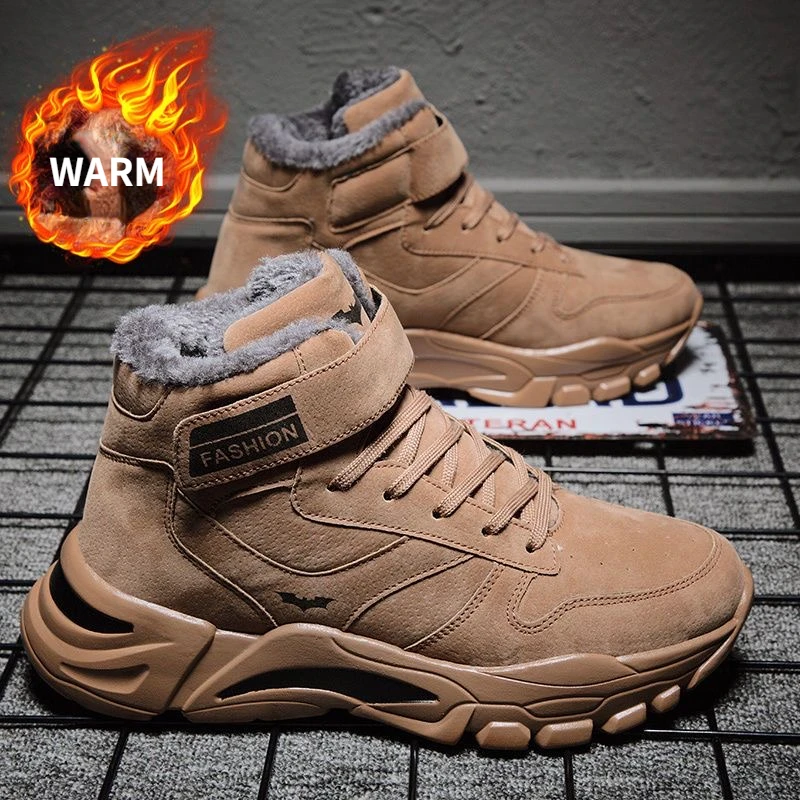 

Высококачественная Мужская обувь из хлопка Роскошные зимние сохраняющие тепло ботильоны для снега уличные кожаные зимние высокие кроссов...