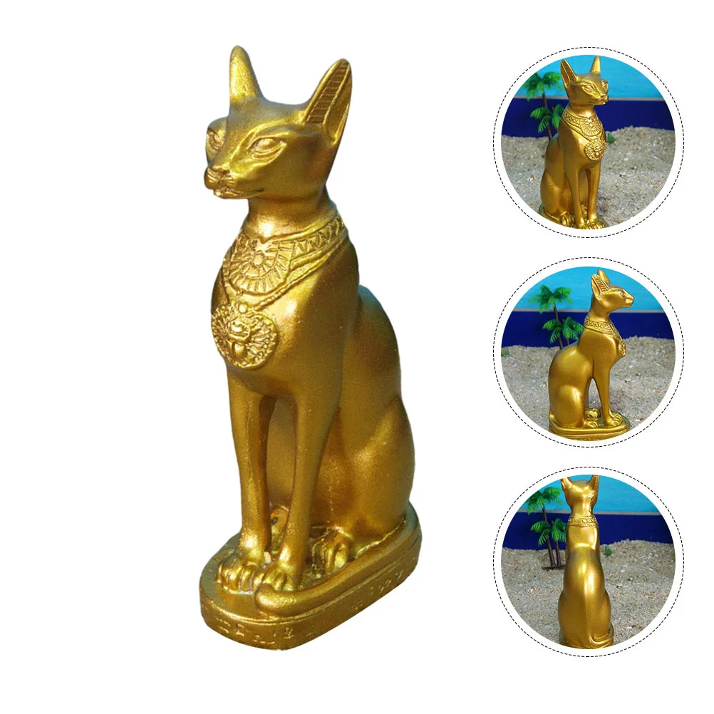 

Cat Egyptian Bastet Sculpture Figurine Statue Goddessegypt Animal Golden Resin Decor Home Ancient Figure Kitten God Bookshelf