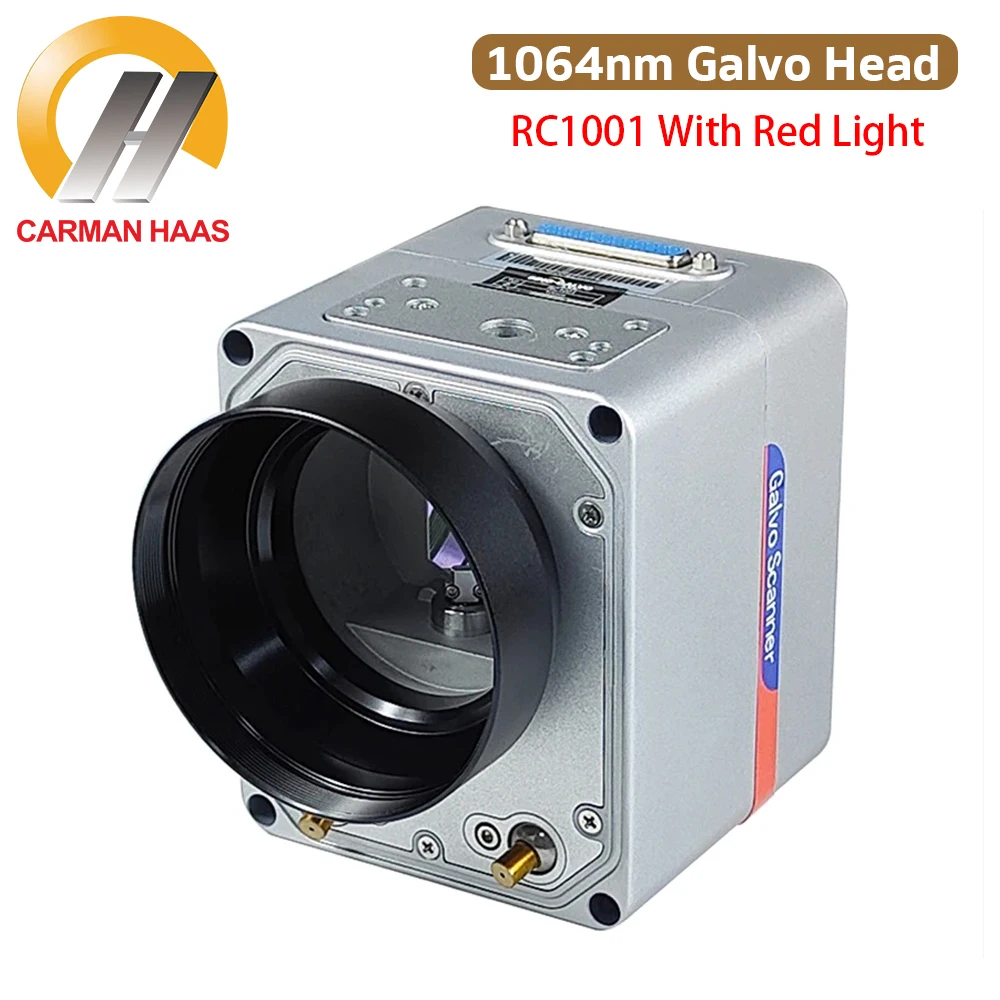 Carmanhaas 1064nm Laser Galvo Scanner with Red Beam Fiber Sino galvo RC1001 Apeature 10mm Galvanometer Scanner with Power Supply