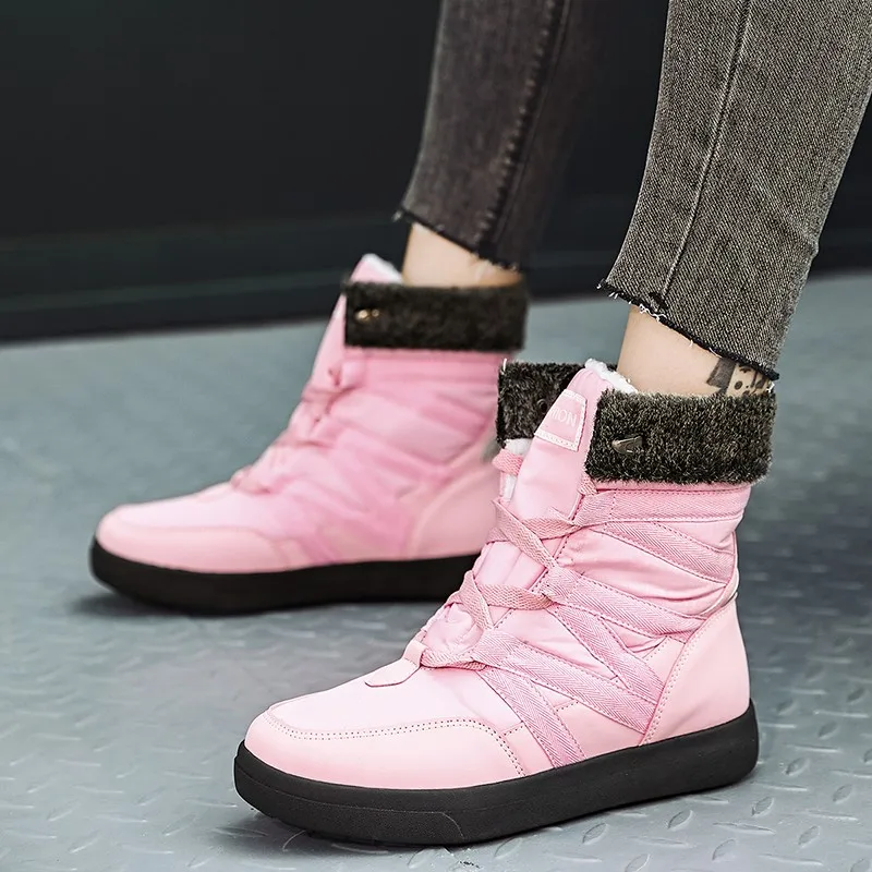 

2023 Winter Warm Men Snow Boots Women Casual Shoes For Men Sneakers Waterproof Shoes Furry Boots Pink Ankle Boot Martin Boot