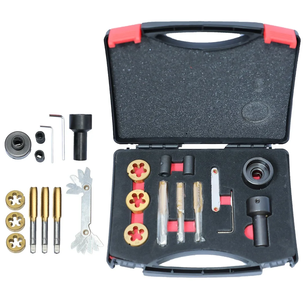 

12pc Tap and Die Set for Wheel Studs & Nuts for Thread Re-cutting on Wheel Nuts and Bolts M12x 1.25 M12 X 1.5 M14x1.5