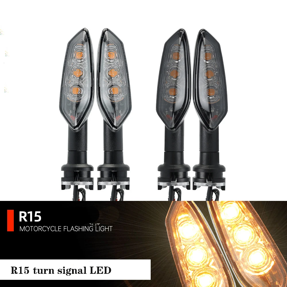 

Motorcycle LED Turn Signal Light For YAMAHA MT03 MT15 YZF R15 FZ 250 FAZER Flashing LED Cafe Racer Indicator Lamp Warning Lights