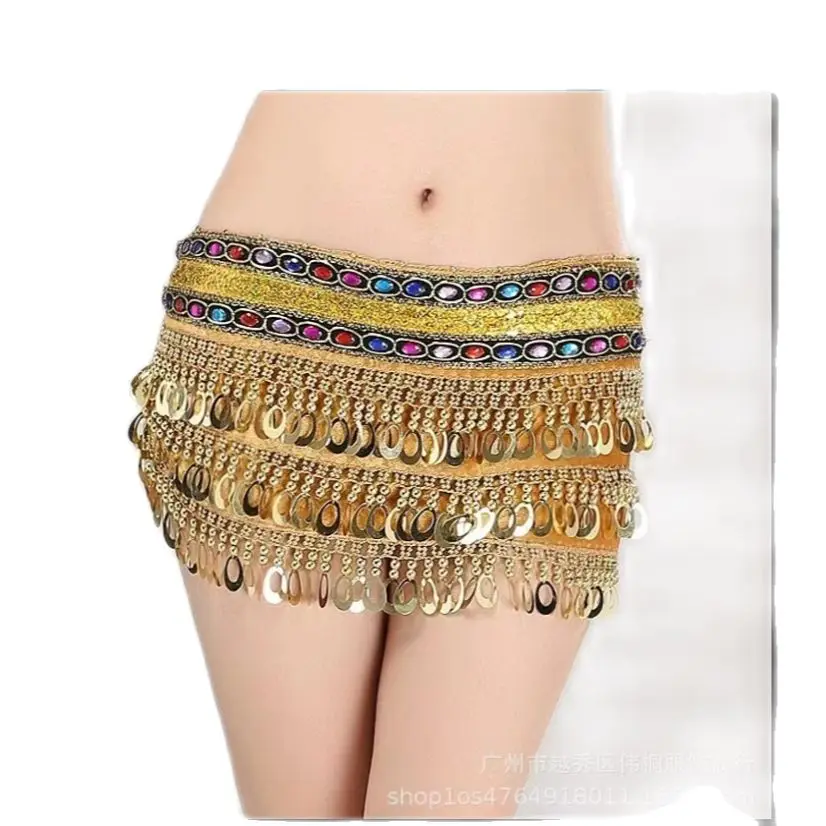

Oriental/Indian Belly Dance Coin Belt BellyDance Hip Scarf Golden Coins Belly Dance Costume Accessories Dancing Coin Belt
