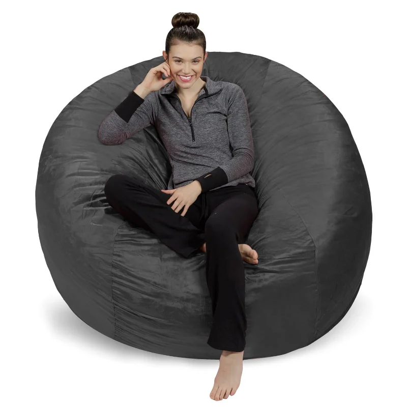 

6ft Memory Foam Bean Bag Sofa Chair with Microsuede Cover