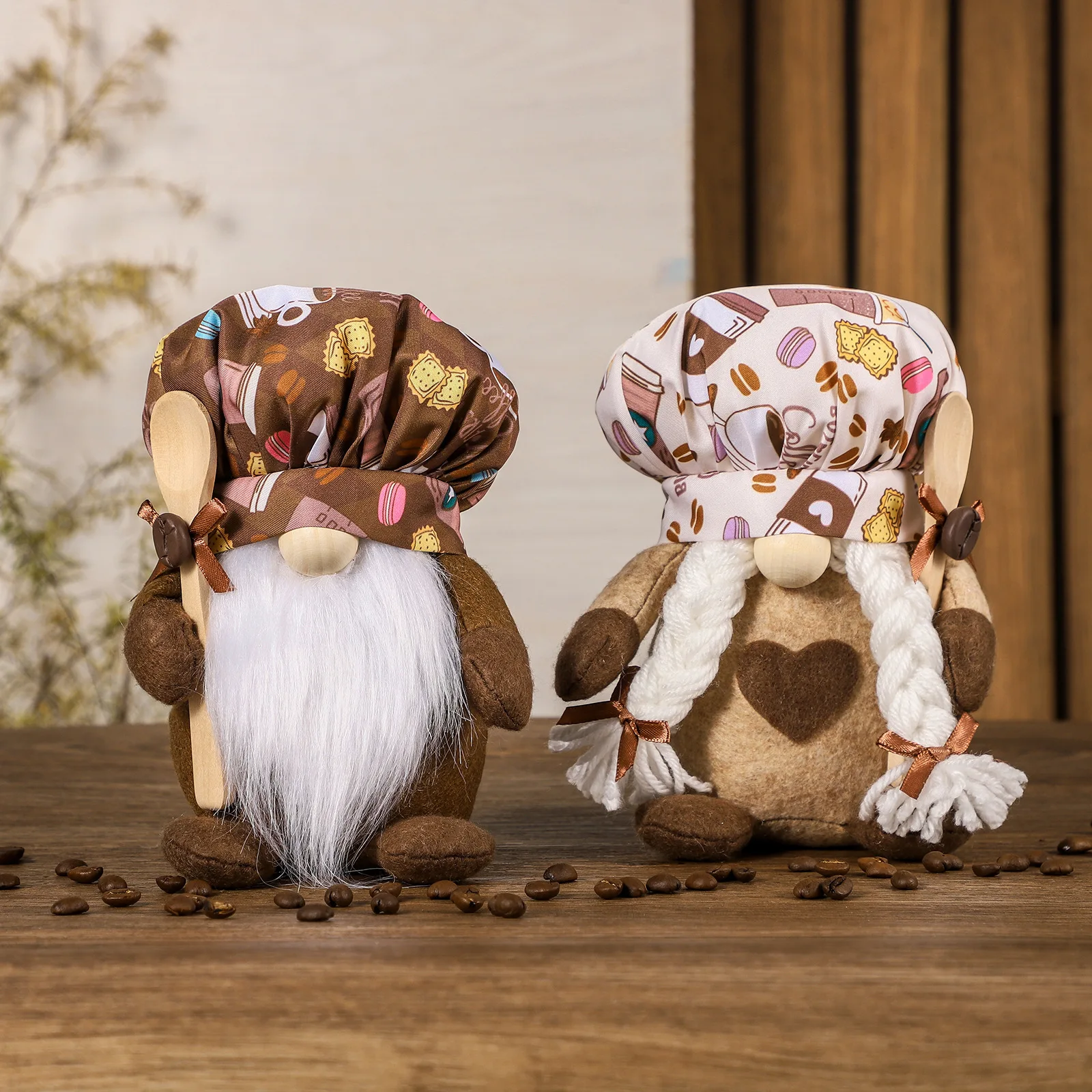 

Coffee Chef Cap Rudolf Faceless Baby Doll Cafe Desktop Window Decorative Ornament Party Decoration Supply Wholesale