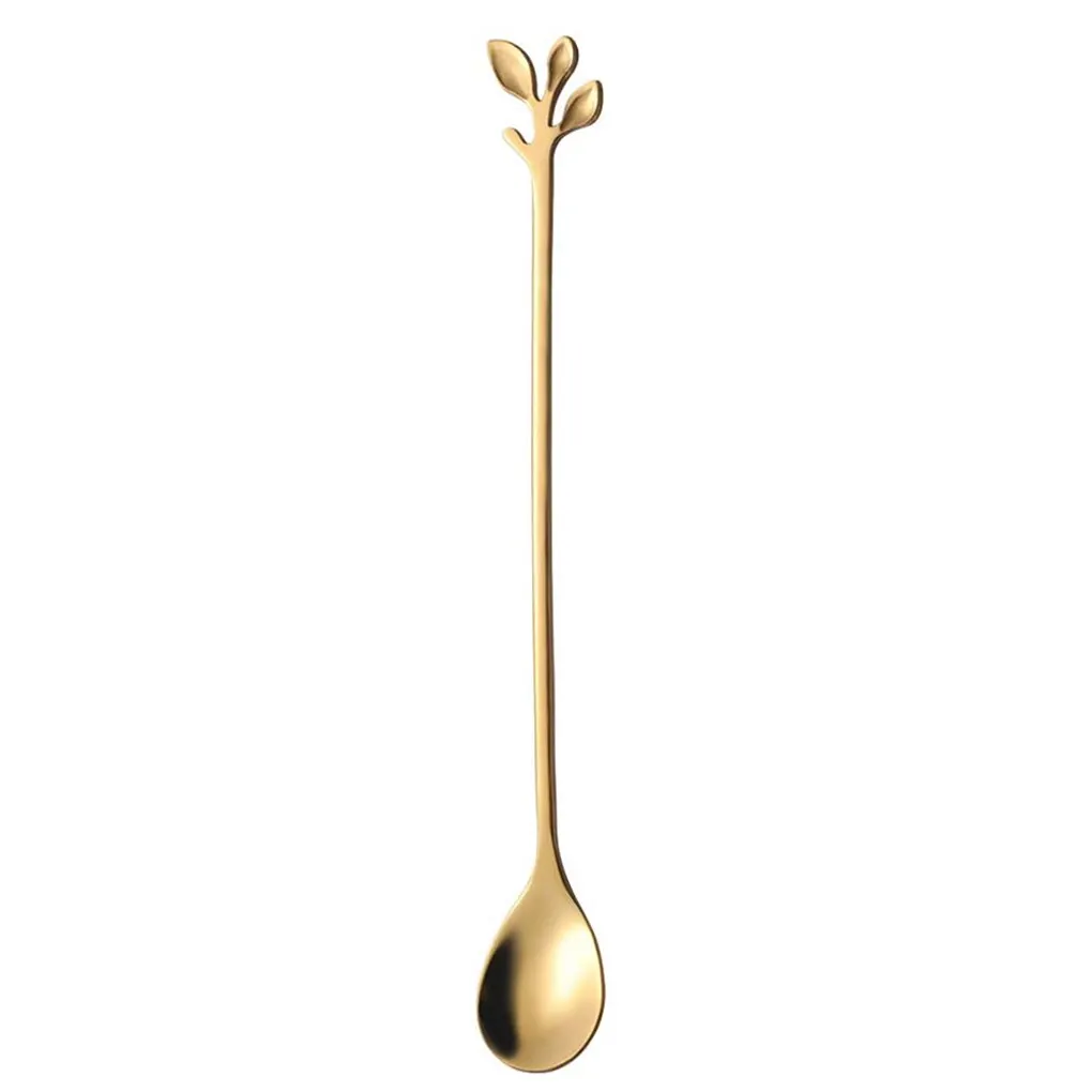 

6pcs/set Creative Stainless Steel Spoon Branch Leaves Spoon Dessert Coffee Spoon Kitchen Accessories Tableware Decoration