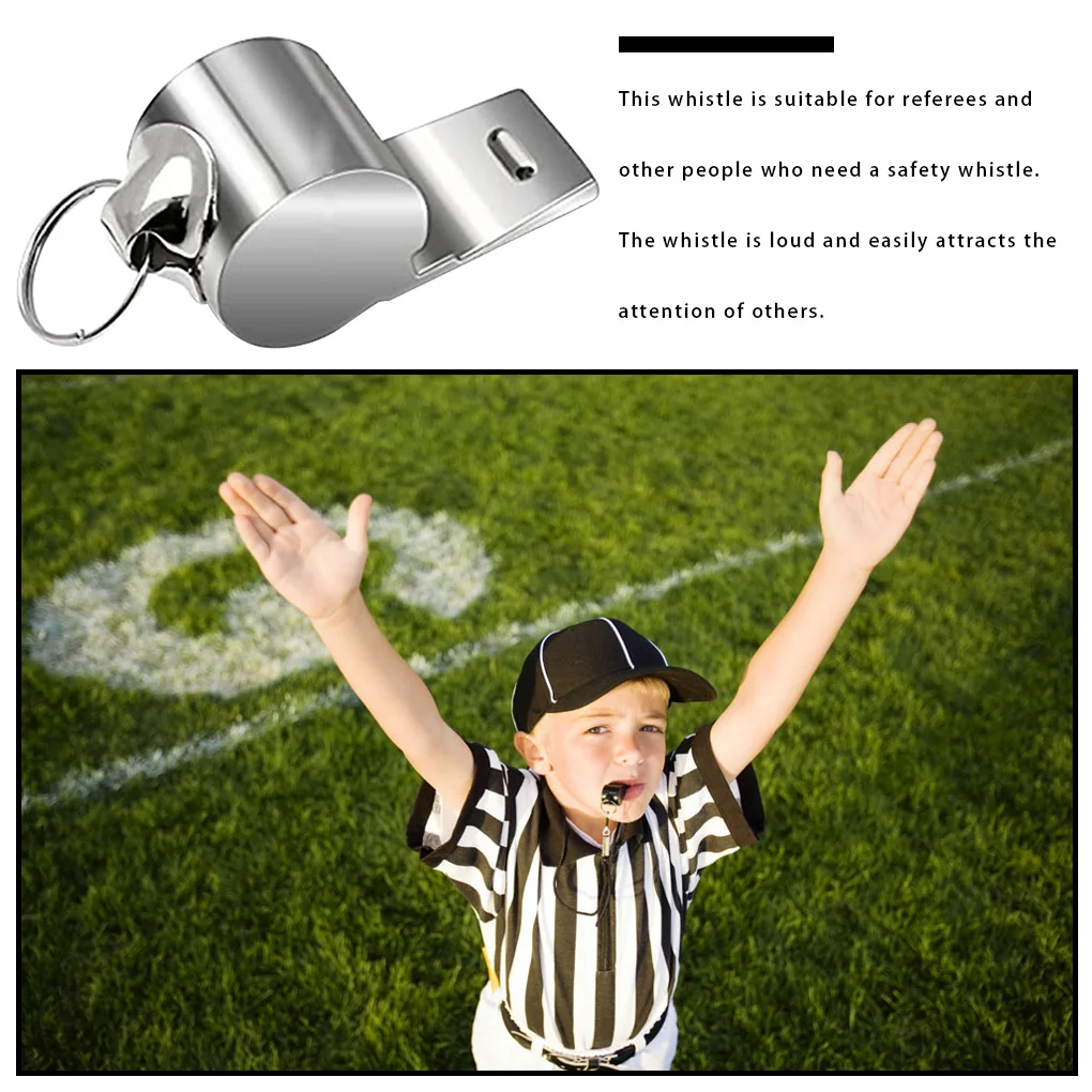 

2pcs Metal Whistle Referee Sport Rugby Party Training School Football Basketball Cheer Stainless Steel Survival Whistle