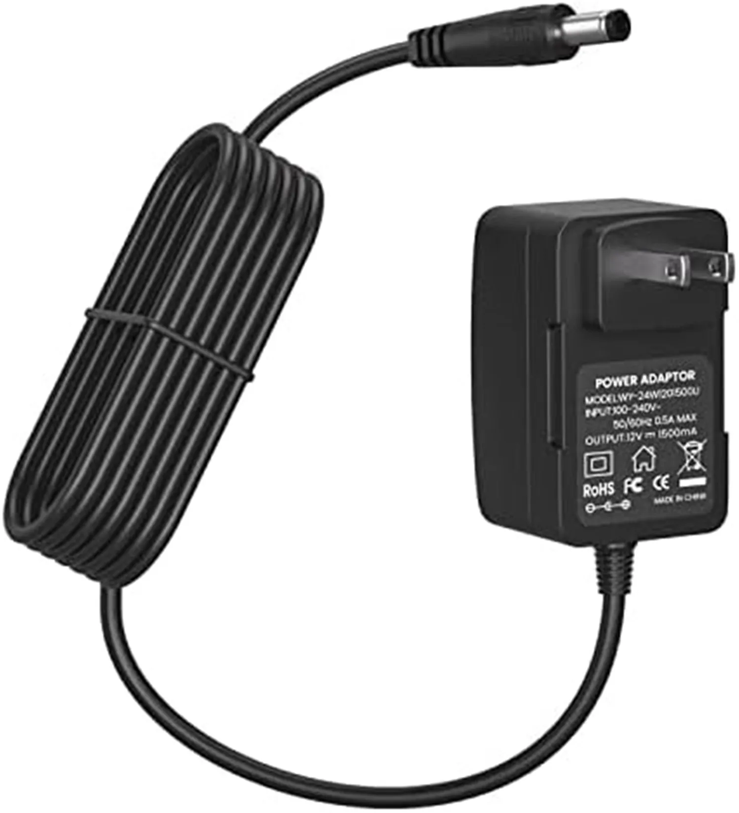 Фото Адаптер питания для Yamaha PA130 PA150, блок питания 12 В, 1,5 А для клавиатуры Yamaha PSR YPG YPT DGX DD EZ серии (длинный шнур 9,8 фута) №1