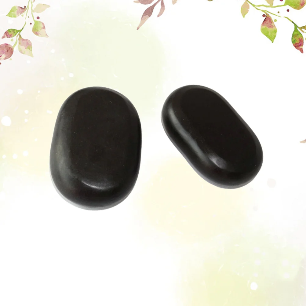 

2Pcs 11x7cm Spa Power Stone Essential Oil Stone Volcano Stone Natural Stones Black