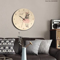 nordic cartoon creative pink princess wall clock wall modern minimalist living room bedroom decor creative clocks hanging watch
