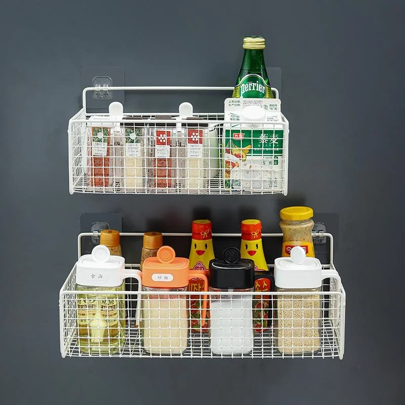 

Wall-mounted Hole-free Shelving Basket-free Storage and Nail-free Storage for Bathroom Kitchen Living Room Dormitory