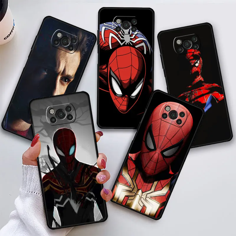 Чехол с изображением Человека-паука Питера Паркера для Xiaomi Mi Poco X5 Pro X3 GT X4Pro 5G M3 C40 X3NFC PocophoneF1 M4Pro, черный мягкий чехол для телефона
