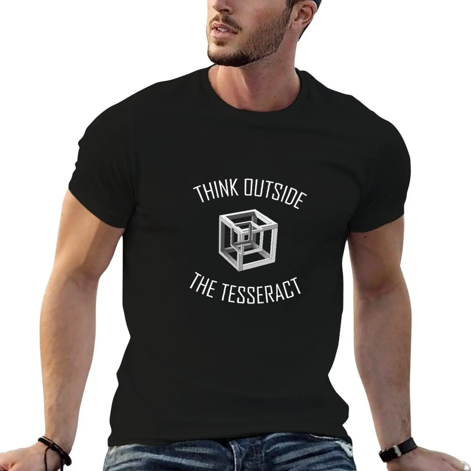 Фото Футболка Think Outside The Tesseract, повседневная футболка большого размера №1