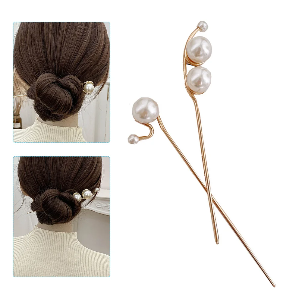 

Decorate Hair Forks Chignon Pin Sticks Decors Chopsticks Pearl Hairpins Slides Girls