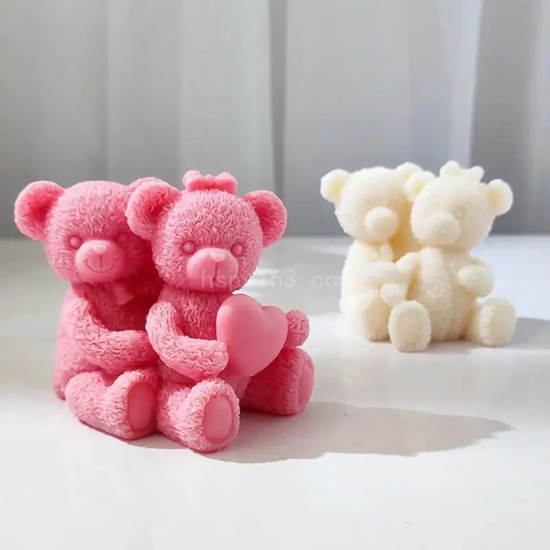 Украшение маленького медведя 3D форма для мыла в виде свечи эпоксидная свечей