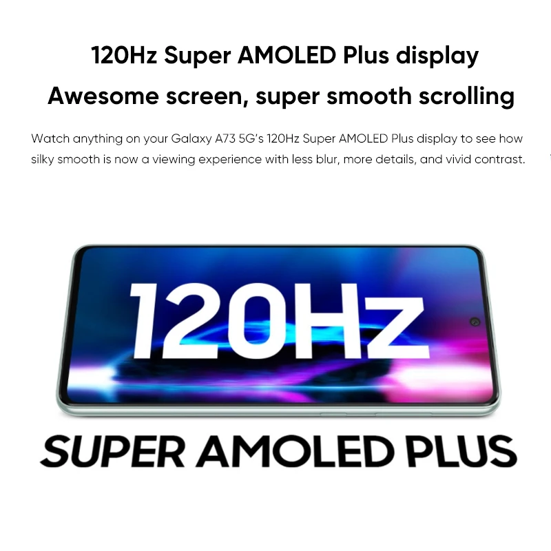 Samsung Galaxy A73 A736BDS 5G Smartphone Snapdragon 778G 108MP Quad Cameras 120Hz Super AMOLED Plus 5000mAh Battery Cellphone enlarge
