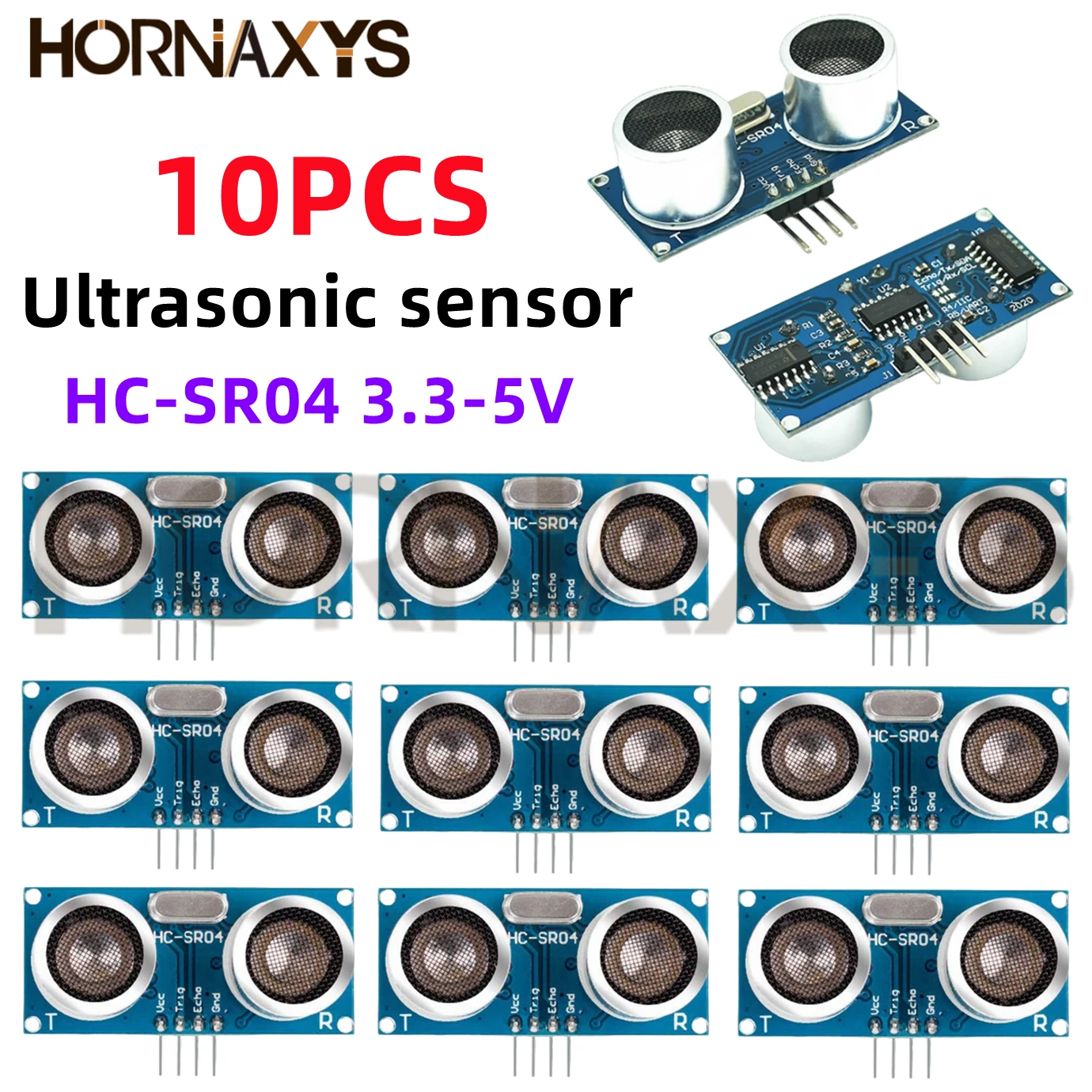 Ультразвуковой датчик HC-SR04 HORNAXYS для Arduino 3 3В-5В