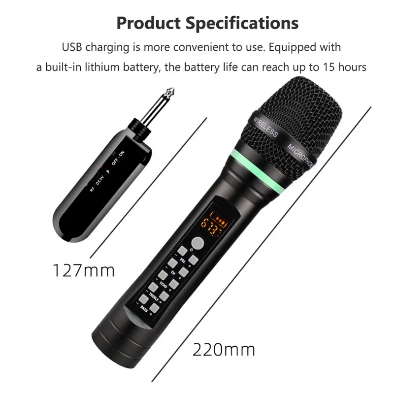 Беспроводной микрофон UHF для караоке