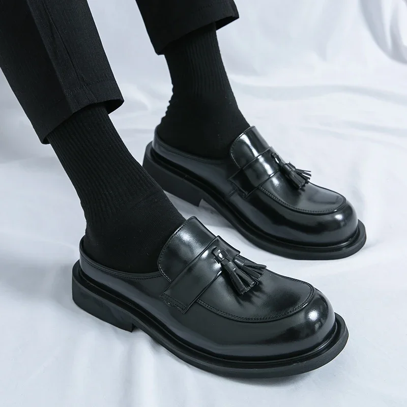 Новые мужские туфли Muller из искусственной кожи с кисточками и украшением на