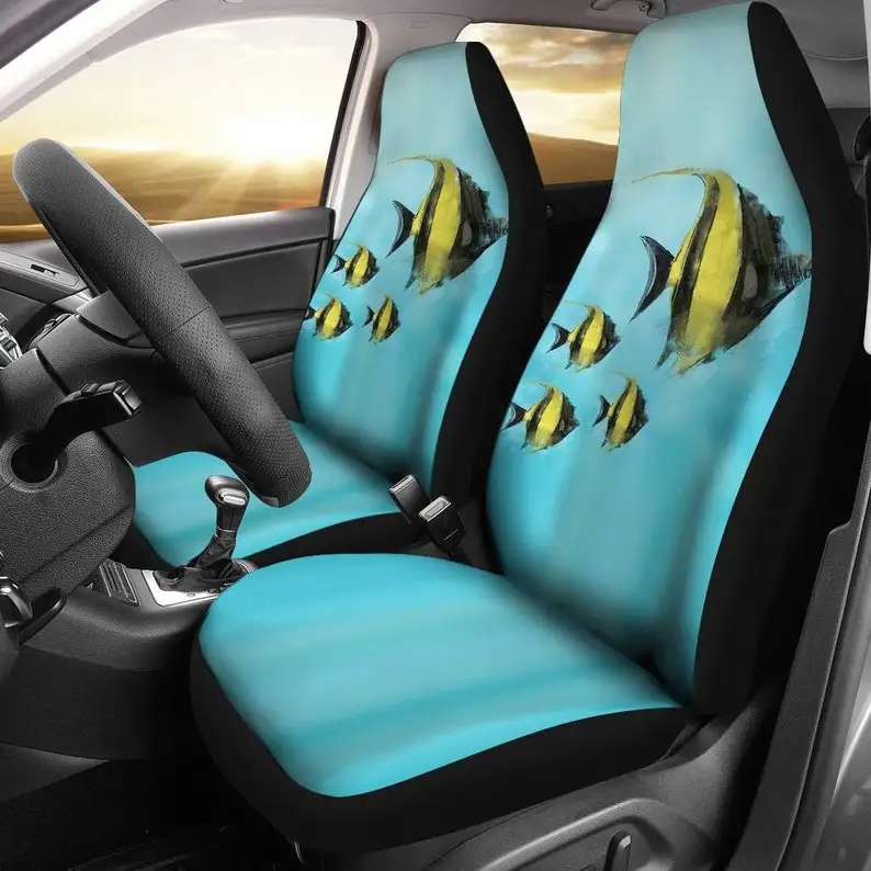 

Fish Car Seat Covers (Set Of 2) - Universal Front Car and Suv Seat Covers - Custom Seat Protector - Car - gift for her him