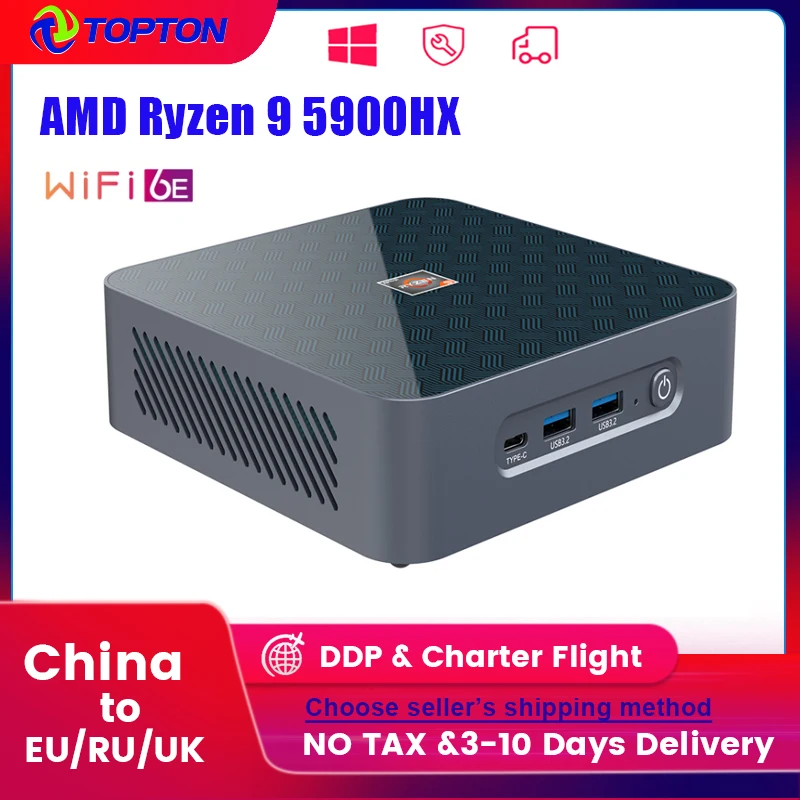 

AMD Ryzen 9 5900HX игровой настольный компьютер WiFi6E BT5.2 Windows 11 Max 64 Гб DDR4 2 * M.2 NVMe SSD 2 * LAN мини-ПК Barebone мини-компьютер 3x4K