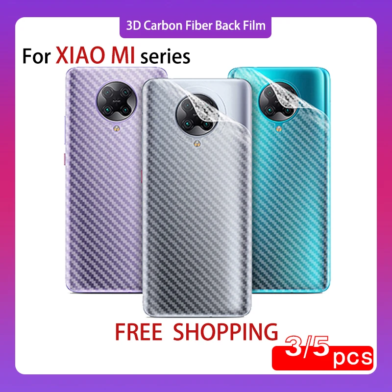 

3/5 Pcs 3D Carbon Fiber Matte Back Film For XiaoMi mix 2 2S 3 4 12 12X 12pro 11pro11X11i Back film mi 11T 11T LITE 12 12X 12PRO