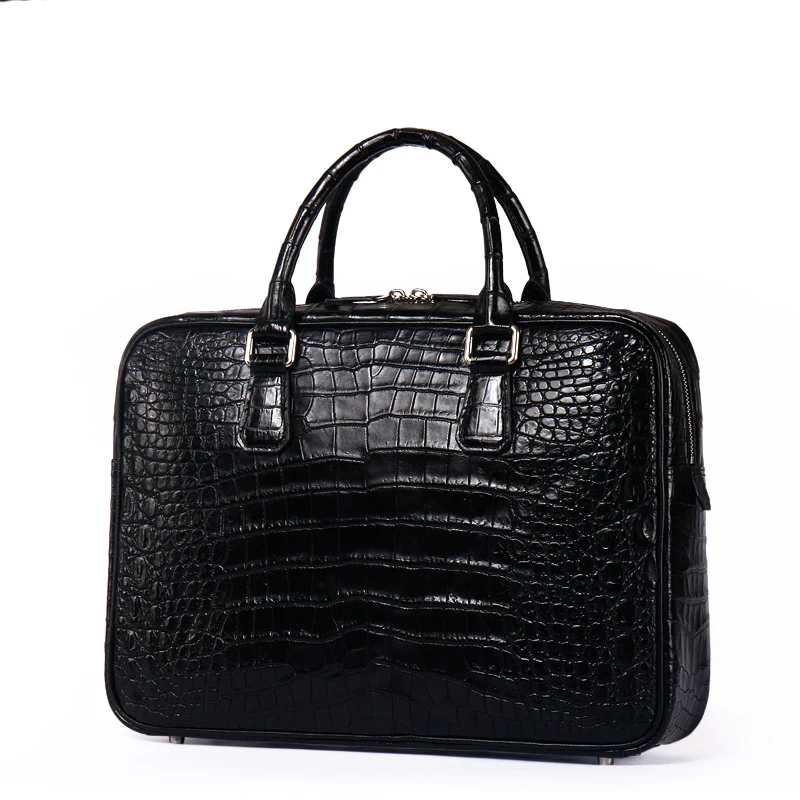 

keximayuan New crocodile leather bag imported crocodile leather men handbag large capacity men briefcase business male bag
