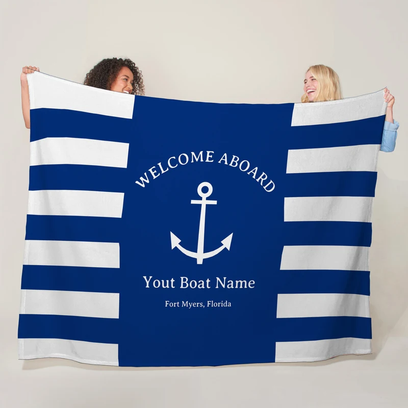 

Персонализированное флисовое одеяло с якорем