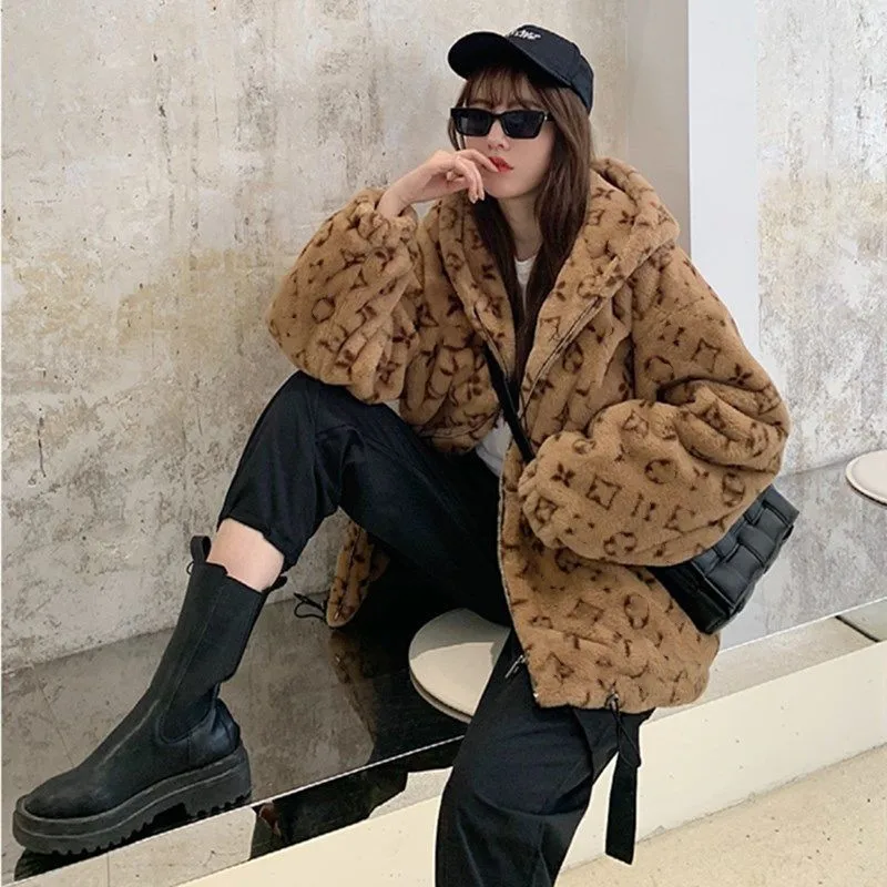 Winter Loose Ladies Cotton Clothes Plush Couple Student Coat Winter Warm Ladies Coat  Winter Coat