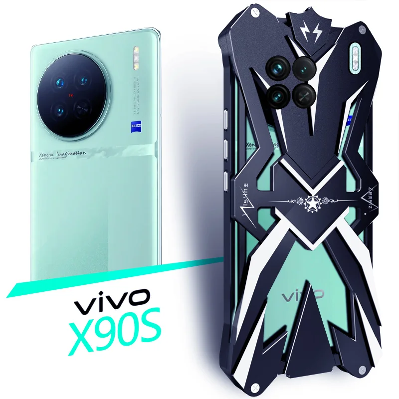 

Охлаждающий бампер для vivo X90s X90 PRO PLUS чехол мощный винтовой металлический каркас алюминиевый чехол для vivo X90s X90 PRO + чехол