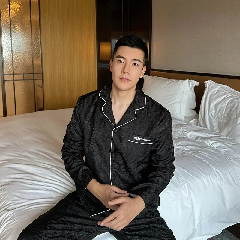 24-летние новые черные атласные бархатные мужские брюки Aurora с длинными рукавами