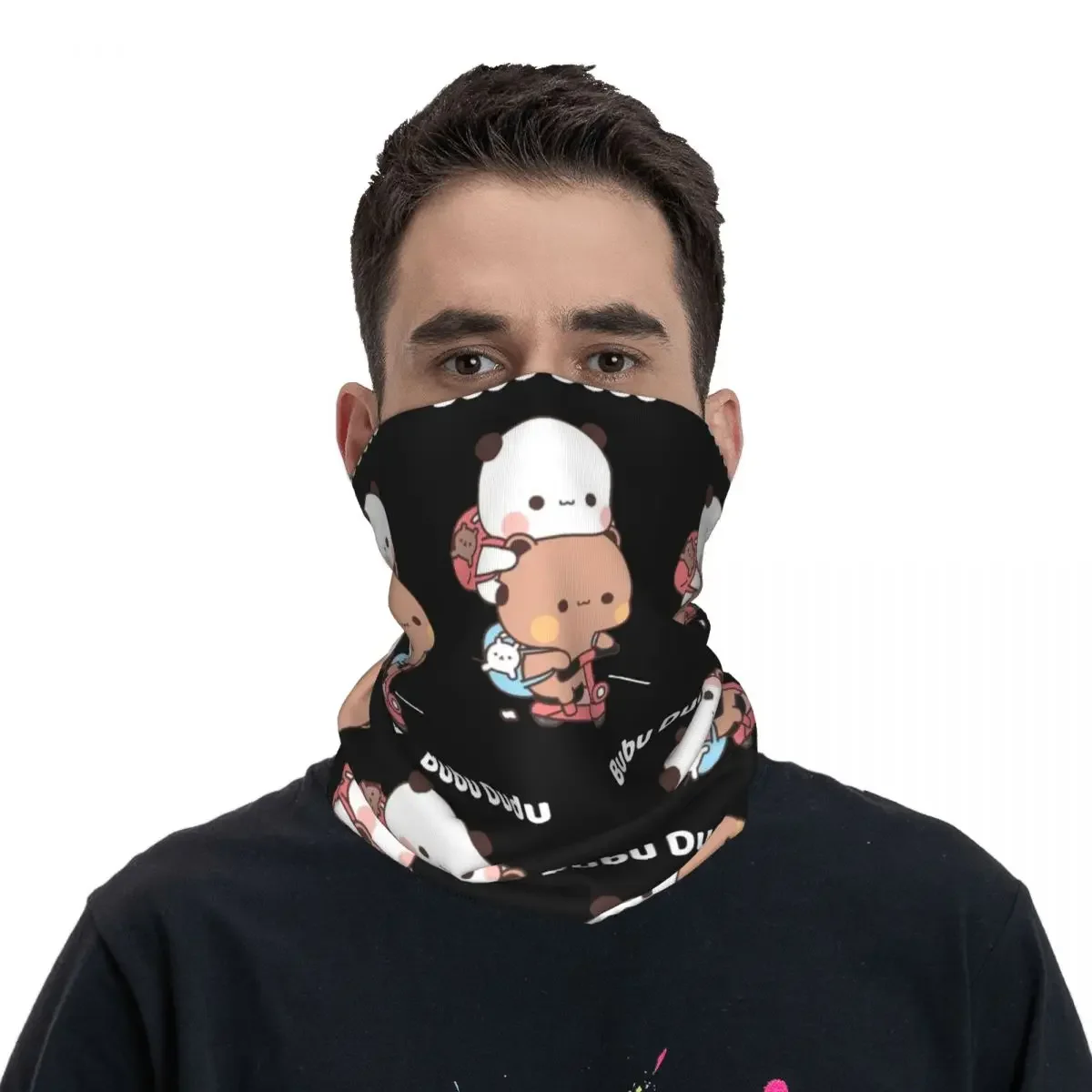 Шарф-маска Bubu и Dudu унисекс теплая повязка на голову с принтом защитой от ветра для