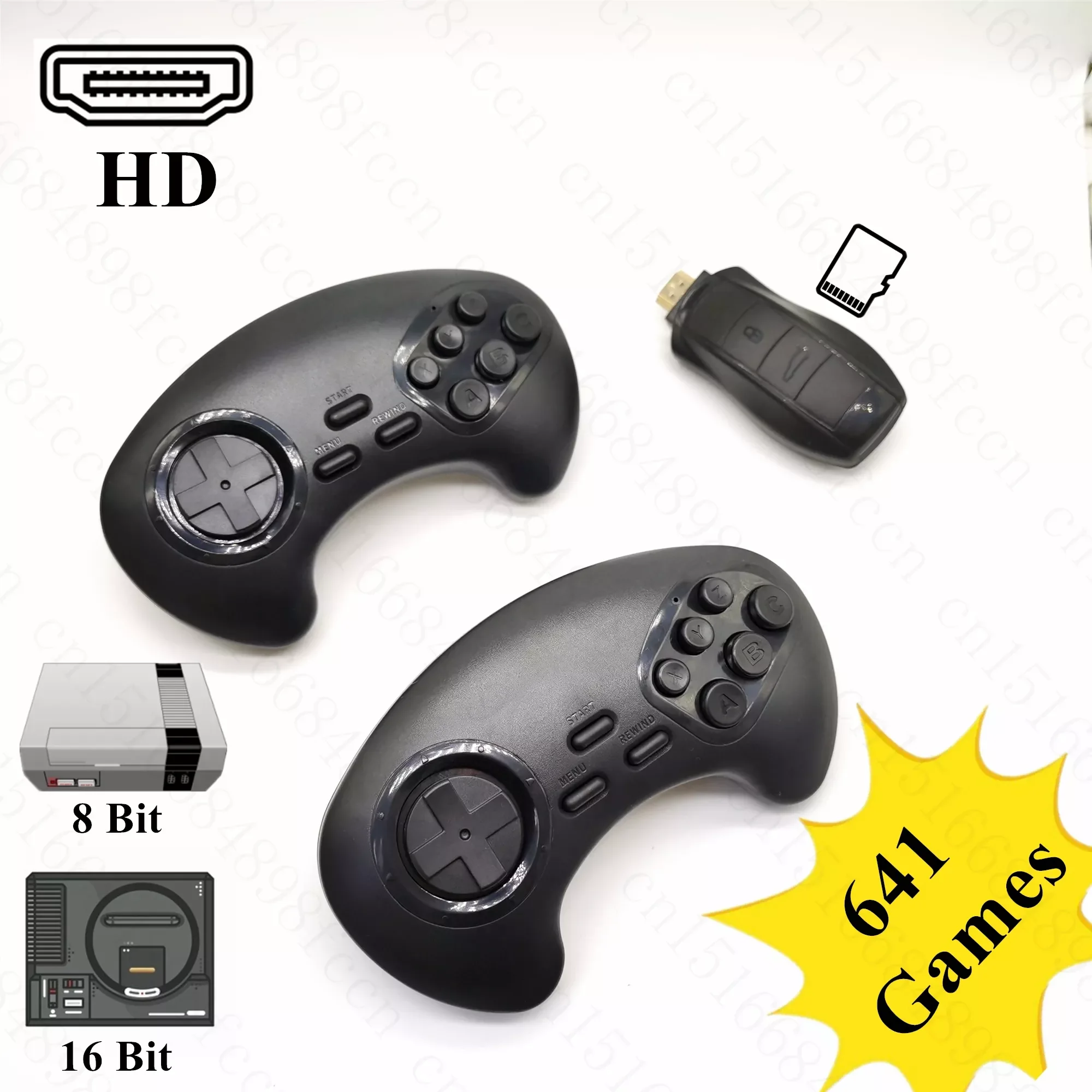 

Wireless HD Mini Retro TV Video Game Console For Genesis For Nes Support TF Card 640 Built-In Games Gift for Kid