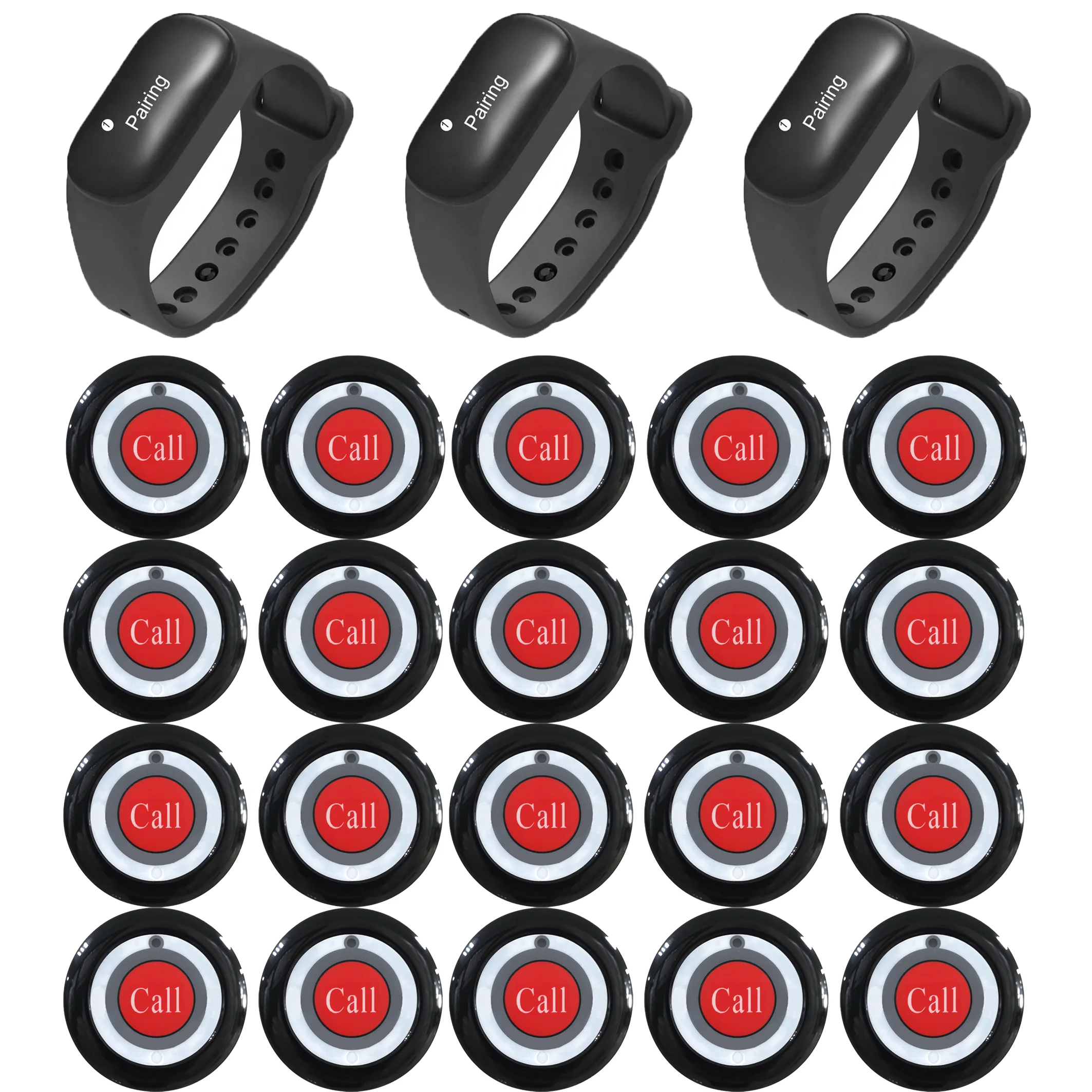 Беспроводная система вызова официанта часы-приемник 2 часы + 10/15/20 кнопок проектор